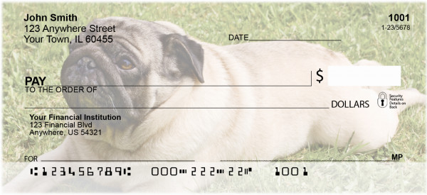 Pug Dog Breed Personal Checks | BAC-62