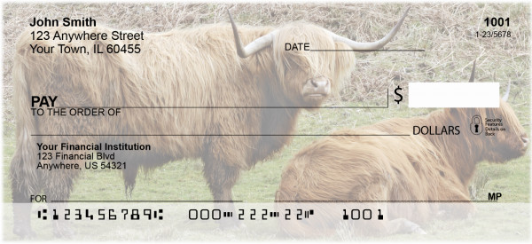 Highland Cattle Personal Checks | BAC-93