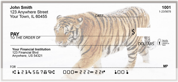Tiger In Snow Personal Checks | BAD-09
