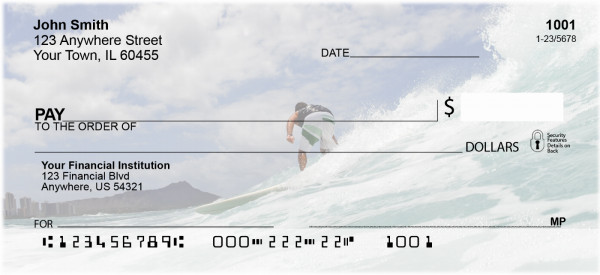 Surfing The Waves Personal Checks | BAD-16