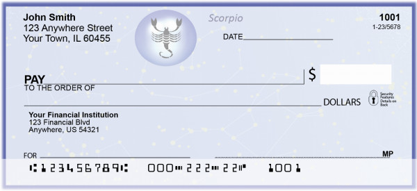 Scorpio Zodiac Sign Personal Checks | BAE-31
