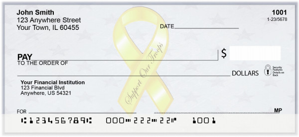 Yellow Support Ribbon Personal Checks | BAL-59