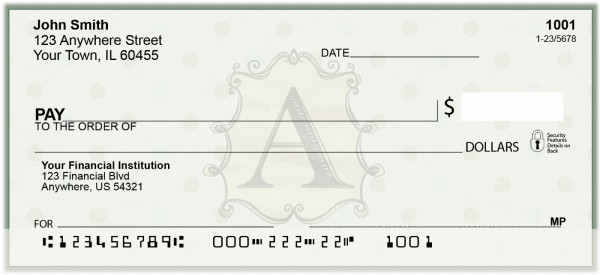 Vintage Monogram A Personal Checks | BAL-86