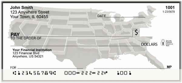 Map of the U.S.A. Personal Checks | BAM-50