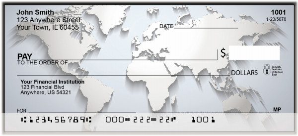 Map of the World Personal Checks | BAM-51