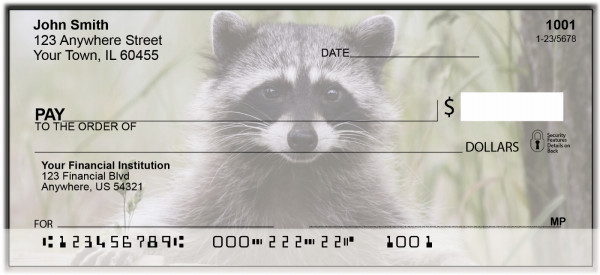 Cute Raccoons Personal Checks | BAM-63