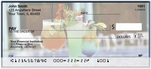 Poolside Bar Drinks Personal Checks | BAN-51