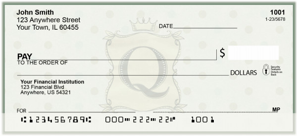 Vintage Monogram Q Personal Checks | BAP-03