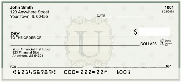Vintage Monogram U Personal Checks | BAP-07