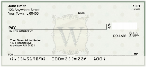 Vintage Monogram W Personal Checks | BAP-09