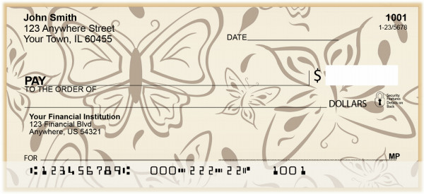 Butterflies On Gold Personal Checks | BAP-43