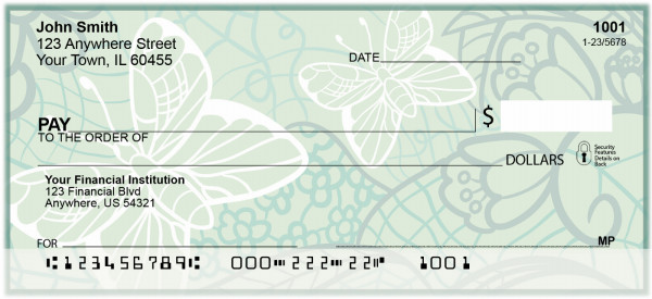 Lace Butterflies Personal Checks | BAP-44