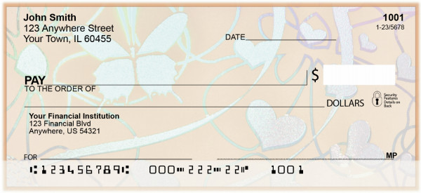 Butterfly - Hearts Hologram Personal Checks | BAP-45