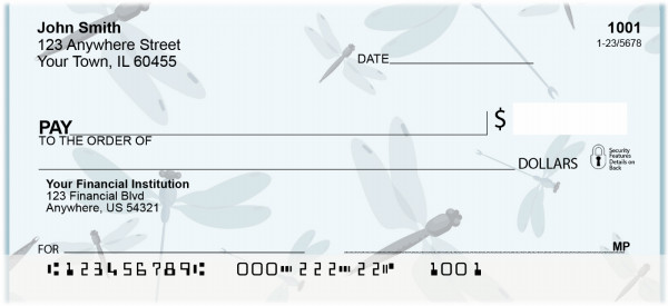 Dragonflies on Blue Personal Checks | BAP-70