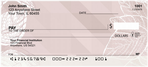 Pink Geometric Nature Personal Checks | BAP-78