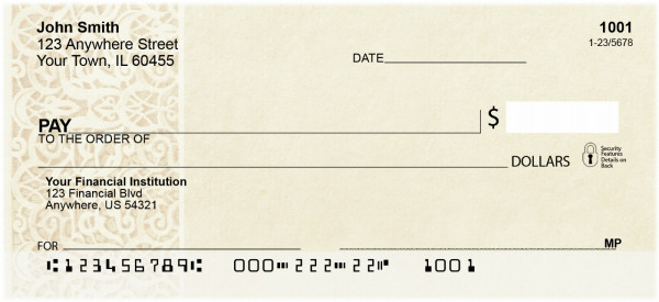 Ornamental Beige Personal Checks | BAP-82