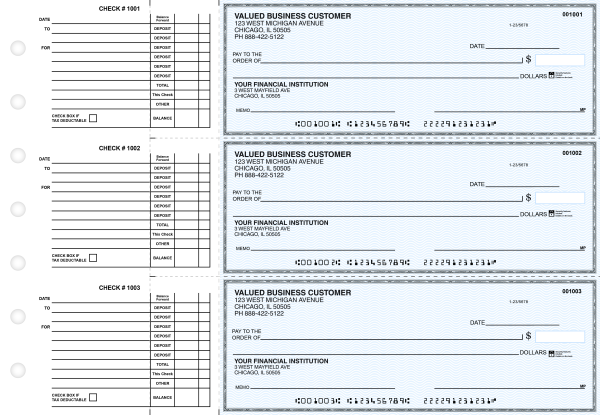 Blue Safety Accounts Payable Business Checks | BU3-BLU01-DED