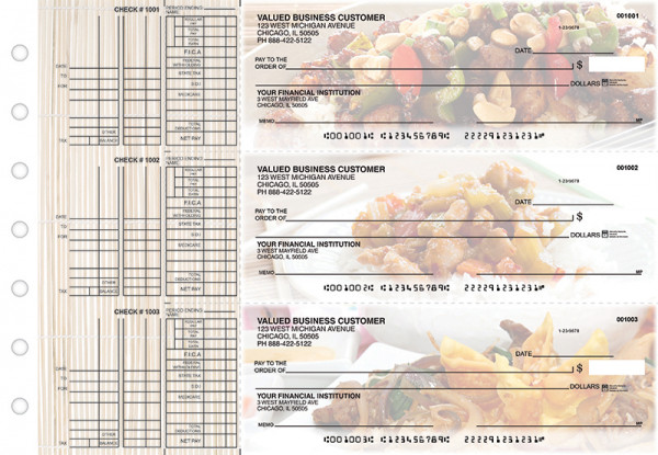 Chinese Cuisine Multi Purpose Designer Business Checks | BU3-CDS04-DEP