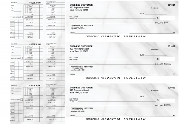 Marble Payroll Designer Business Checks | BU3-CDS20-PAY