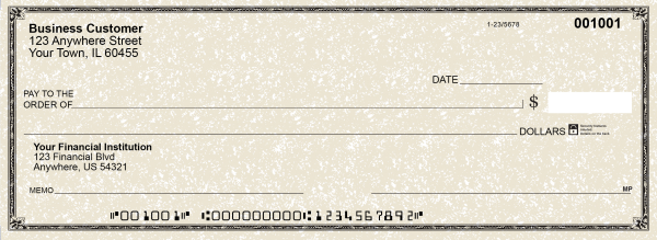 Tan Parchment Business Pocket Checks | BUP-TPM01