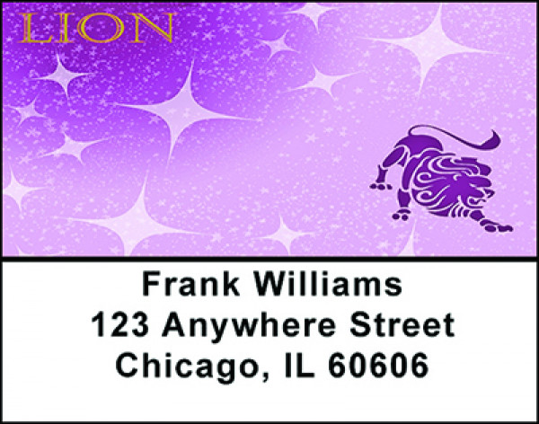 Lion Zodiac Sign Address Labels | LBBAB-62