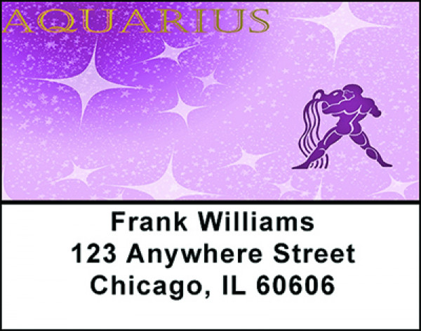 Aquarius Zodiac Sign Address Labels | LBBAB-64