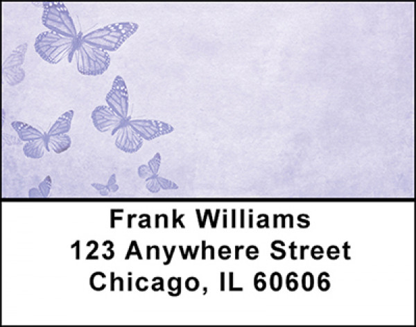 Butterflies on Purple Address Labels | LBBAB-77