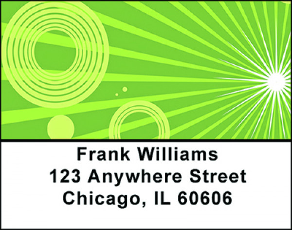 Green Stripes and Circles Address Labels | LBBAC-06