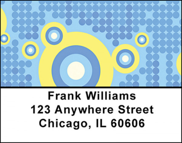 Abstract Blue with Circles Address Labels | LBBAC-10