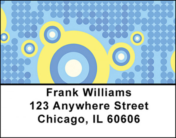 Abstract Blue with Circles Address Labels | LBBAC-10
