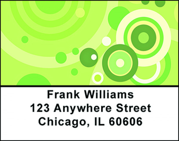 Abstract Green Bubbles Address Labels | LBBAC-11
