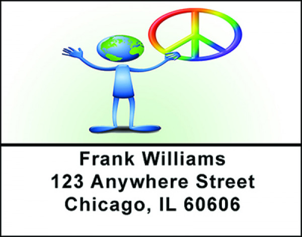 Peace Around The World Address Labels | LBBAC-28