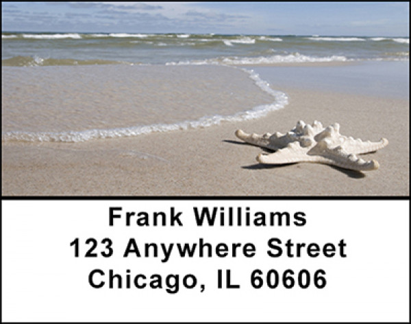 Starfish on a Beach Address Labels | LBBAD-10