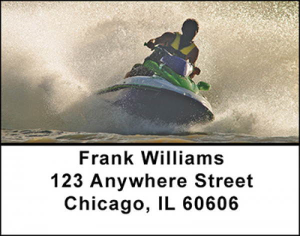 Jet Ski Action Address Labels | LBBAD-15