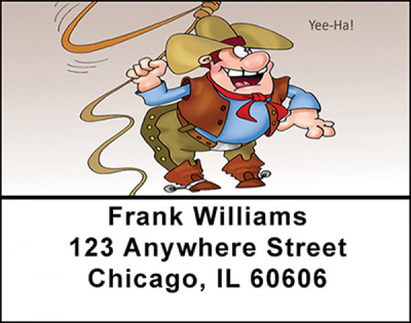 Cowboy Cartoon Fun Address Labels | LBBAD-43