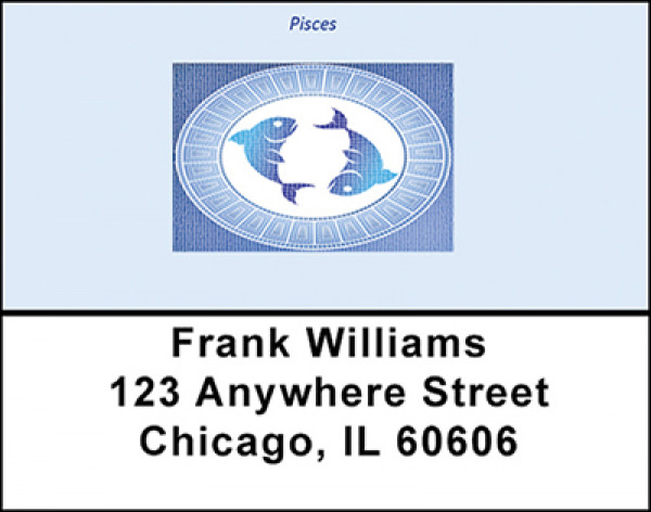 Pisces Horoscope Sign Address Labels | LBBAE-18