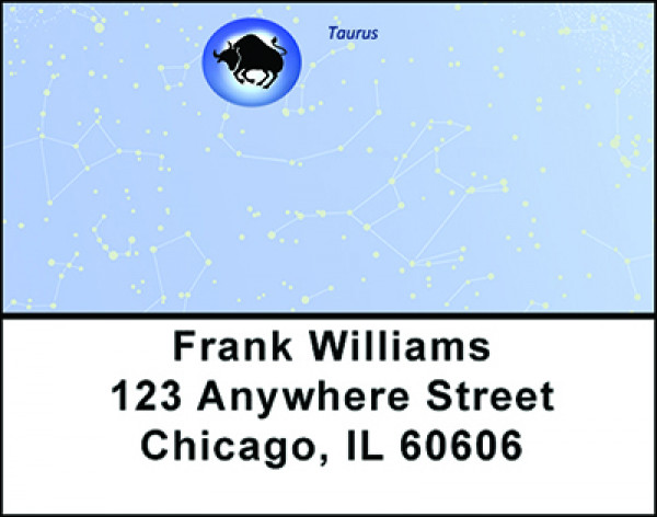Taurus Sign of the Zodiac Address Labels | LBBAE-24