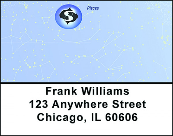 Pisces Sign of the Zodiac Address Labels | LBBAE-35