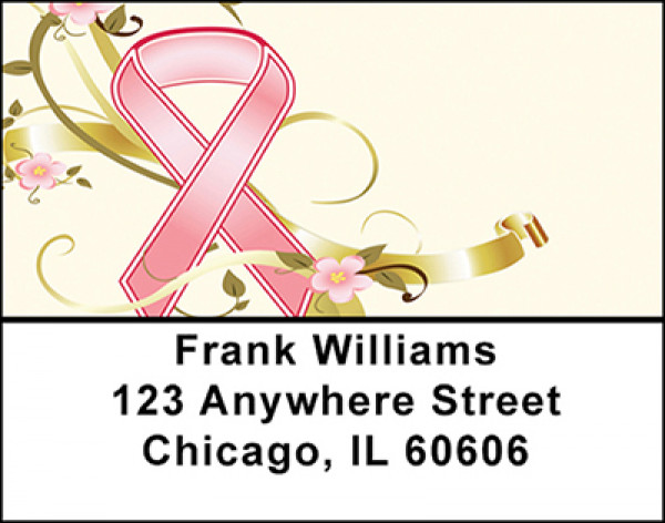 Breast Cancer Ribbon Address Labels | LBBAF-13