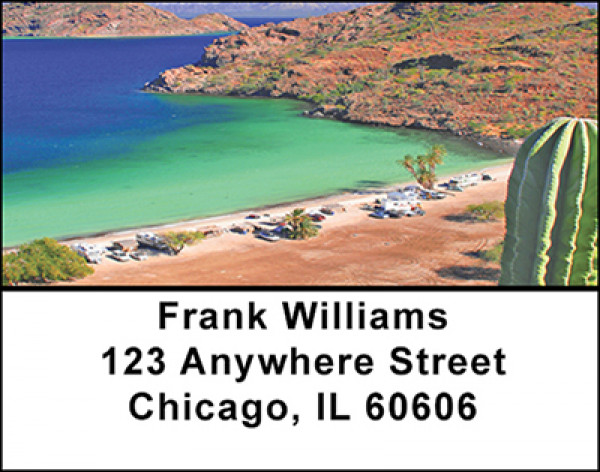 Cactus On The Beach Address Labels | LBBAF-18
