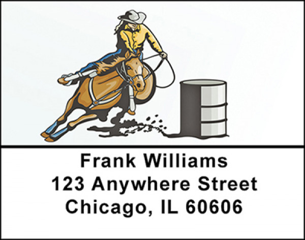 Cowgirl Rodeo Action Address Labels | LBBAF-95