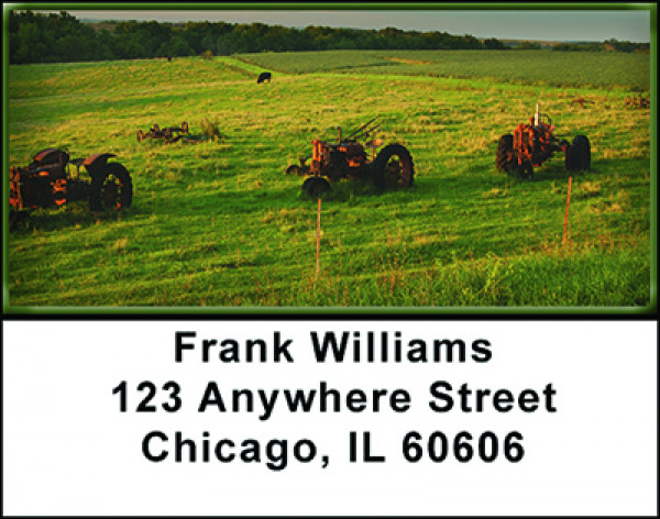 Old Farm Equipment Address Labels | LBBAH-29