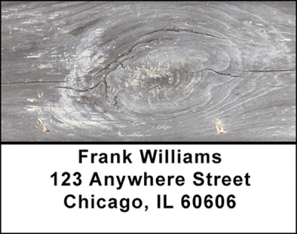 Gray Worn Wood Address Labels | LBBAI-91