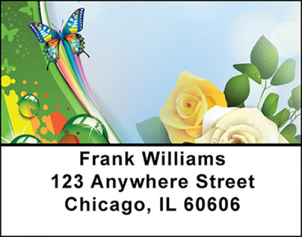 Butterflies and Roses Address Labels | LBBAJ-10