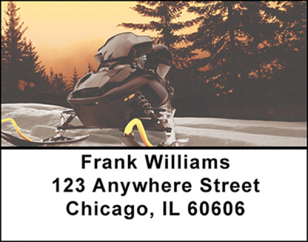Snowmobile Fun Address Labels | LBBAK-36