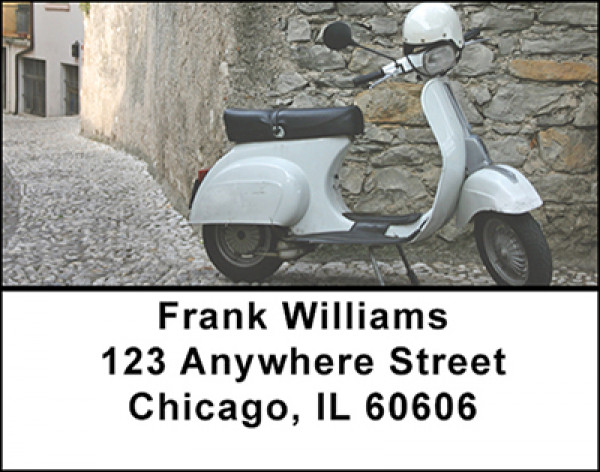 Retro Vintage Scooters Address Labels | LBBAL-22
