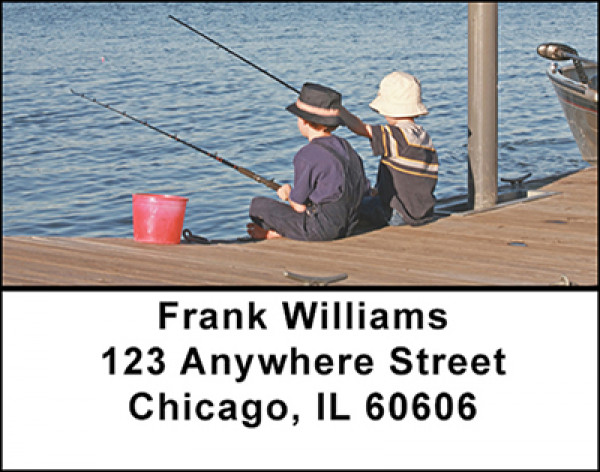 Kids Fishing Address Labels | LBBAL-48
