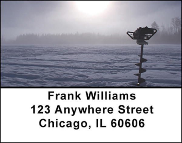 Winter Ice Fishing Address Labels | LBBAL-49