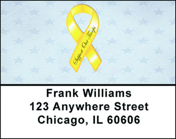 Yellow Support Ribbon Address Labels | LBBAL-59