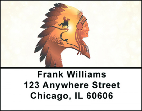 Native American Silhouettes Address Labels | LBBAL-64